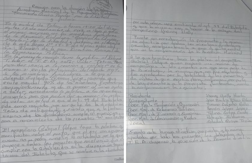 Lea la nota completa sobre la crisis del MCP, la agrupación ciudadana de Jhonny Llally