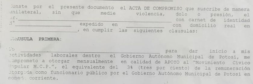 El descuento del 3% para el MCP se impuso haciendo firmar actas 