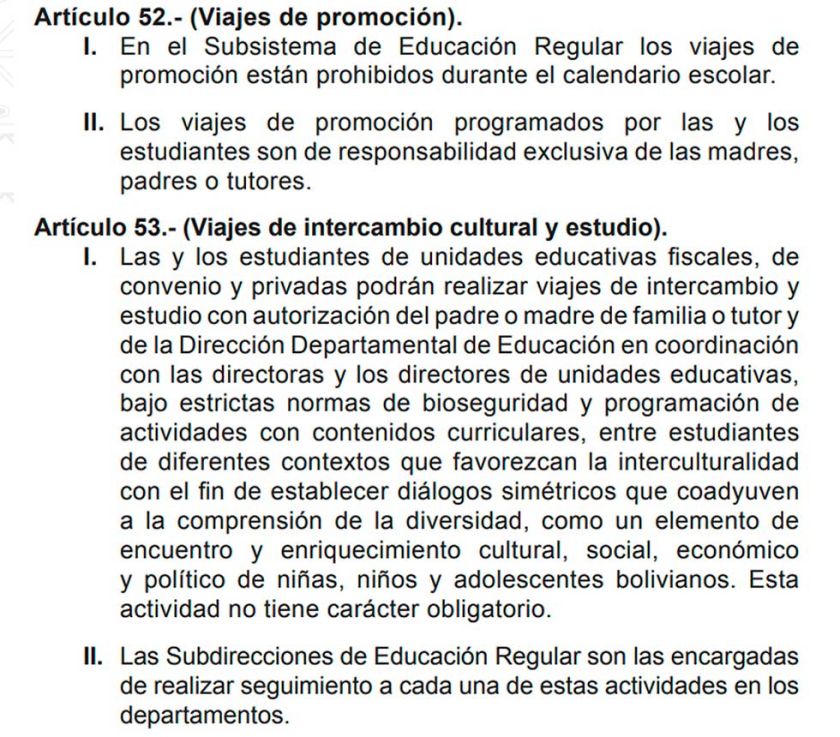 Viajes de estudio deben ser voluntarios para alumnos
