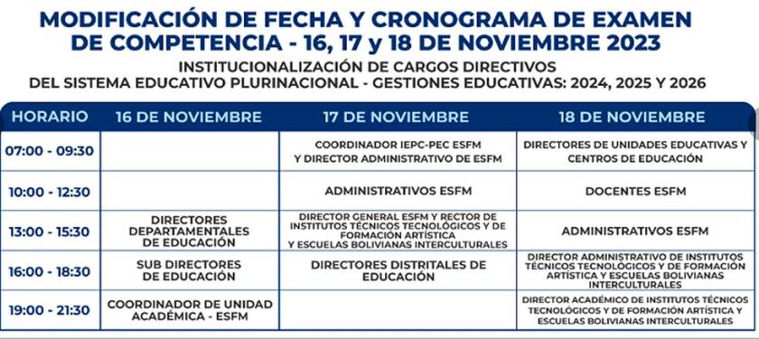 Posponen examen para cargos directivos en educación en una semana