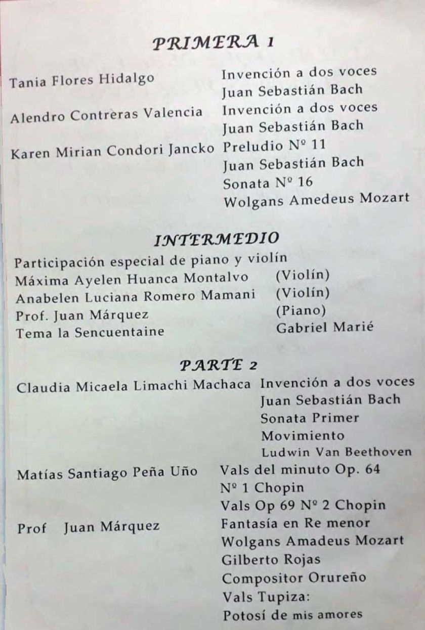 El Instituto Eduardo Caba hoy ofrece recital musical 