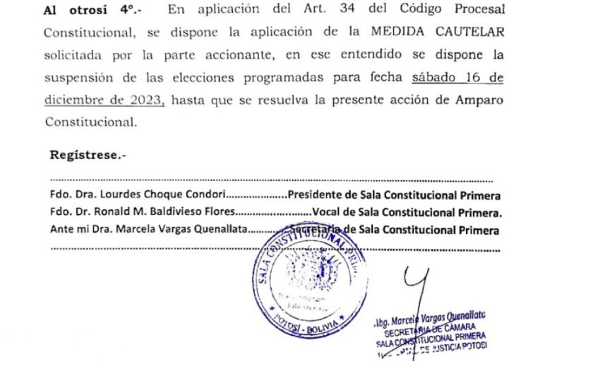La justicia vuelve a suspender las elecciones de Comcipo
