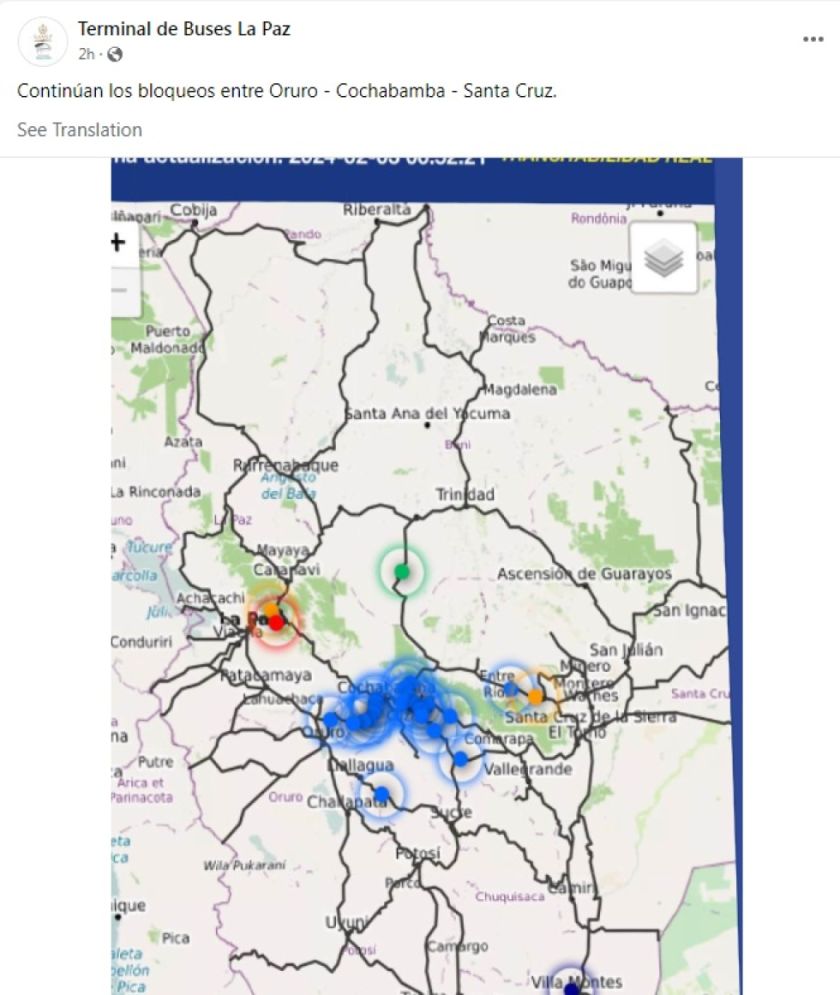 Continúa el bloqueo de Potosí a Oruro