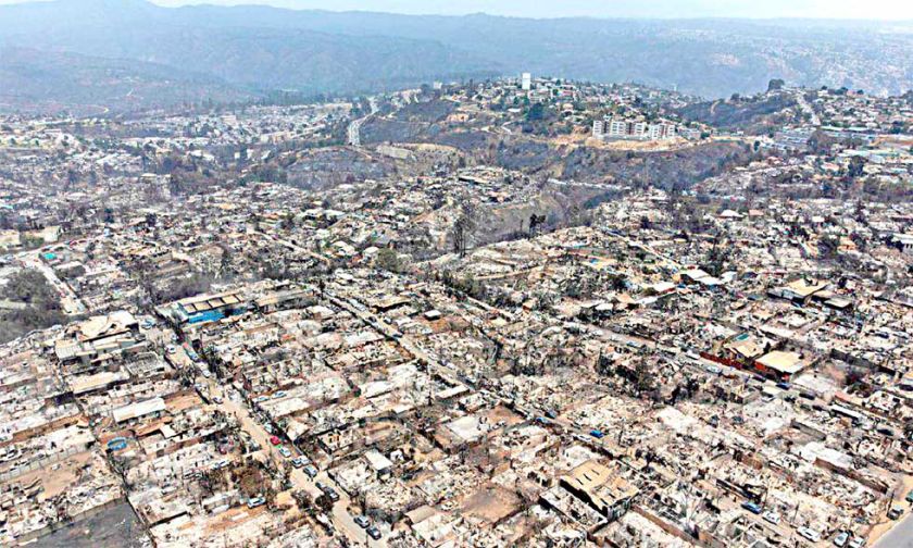 Combaten 165 incendios en diez regiones de Chile