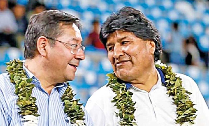 Arce pide paz y Evo critica el estado de la economía