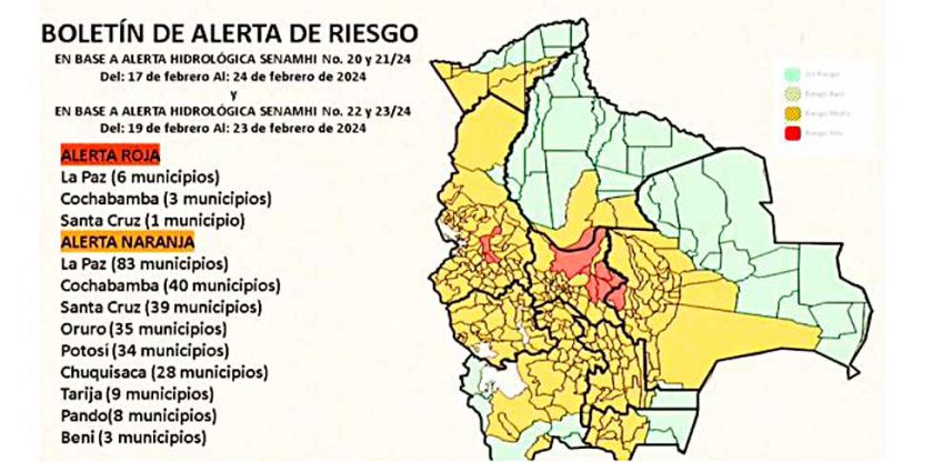 Lluvias: Alerta roja en 10 municipios