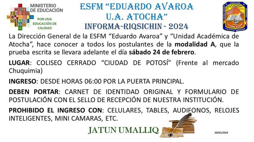Coliseo se abrirá a las 6:00 para examen de la Esfmea