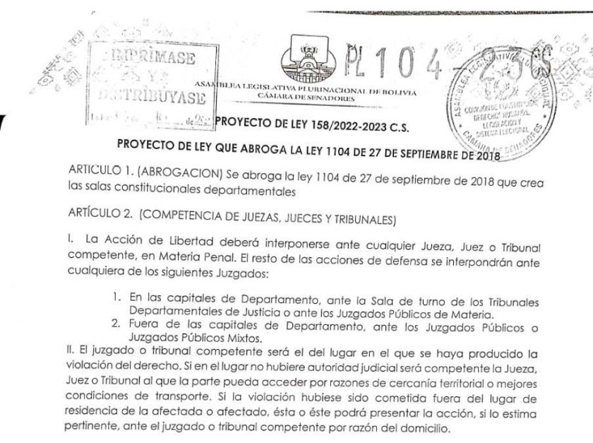 Los “evistas” intentan hacer desaparecer las salas constitucionales