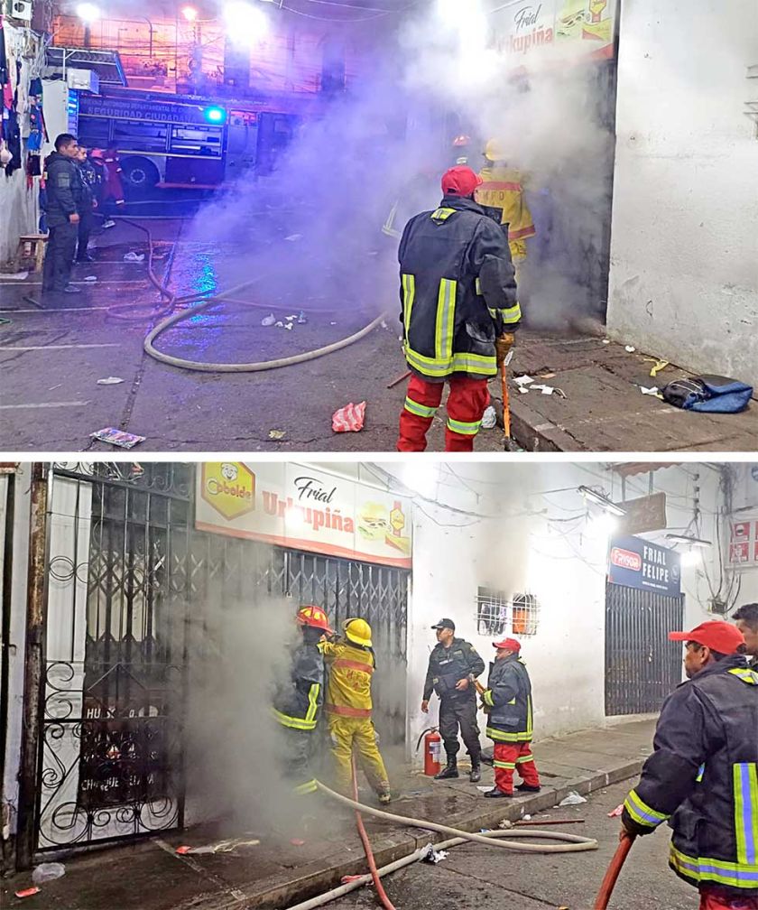 Sucre: Se incendia tienda de frial en mercado Central