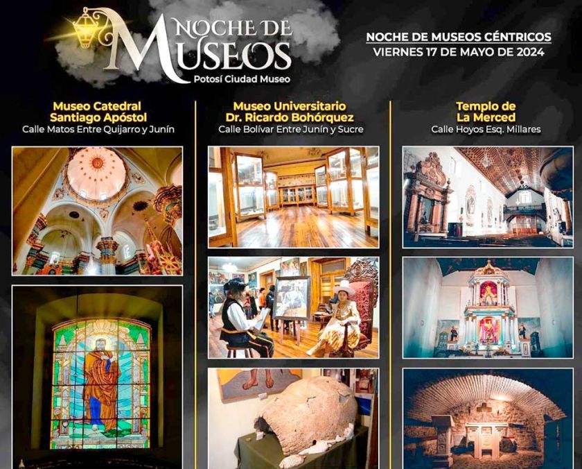 Cuarta noche de los museos estárá en tres repositorios del centro de la ciudad de Potosí