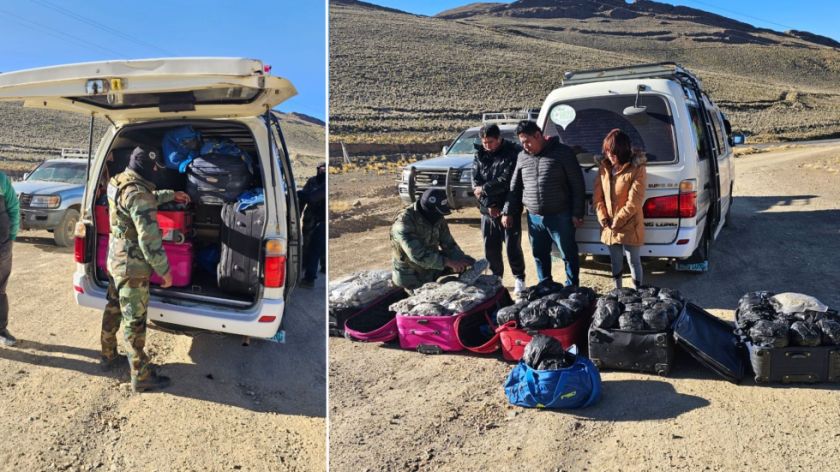 Caen tres personas que llevaban marihuana camuflada en maletas entre Potosí y Tarija