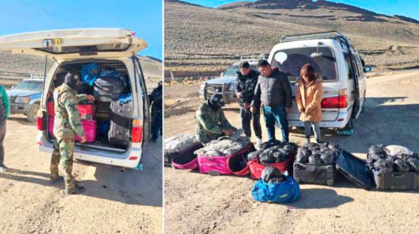 Aprehendidas tres personas con 165 kilos de marihuana en ruta Potosí-Tarija