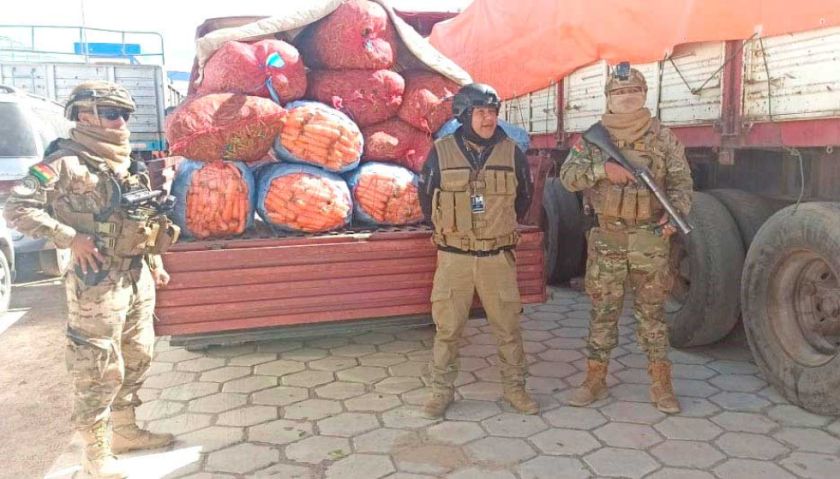 Incautan frutas  y verduras que  transportaban  a la Argentina