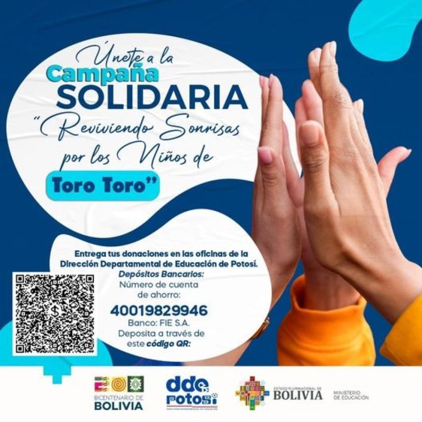 Campaña solidaria busca ayudar a alumnos de Toro Toro que sufrieron un accidente