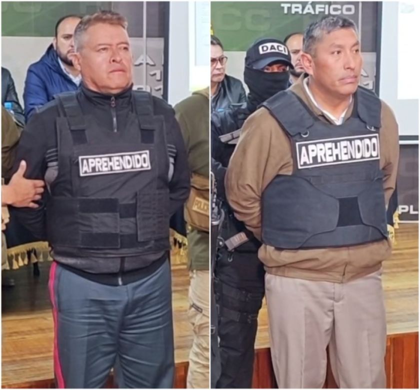 El ministro Del Castillo presenta a dos ex jefes militares aprehendidos
