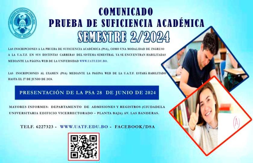 El examen de la UATF se aplicará este 28 de junio para 43 carreras