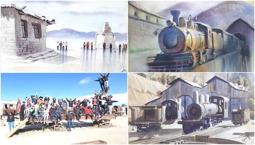 Plasman paisajes del Salar de Uyuni y del Cementerio de Trenes