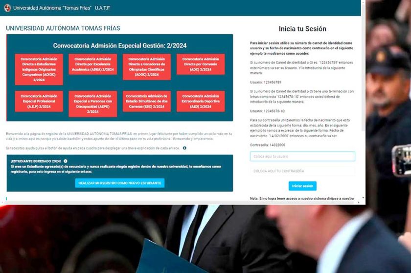 UATF aplicará examen de ingreso el viernes 5 de julio