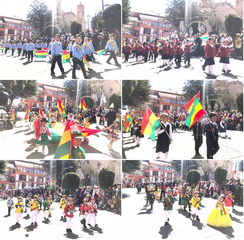 Alumnos cumplieron con su homenaje a la Bandera de Bolivia