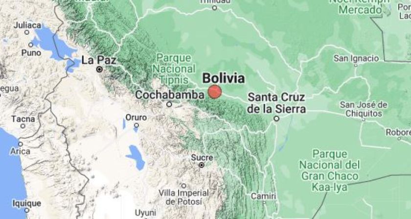 Se registra un sismo superficial de magnitud 3,8 en Cochabamba
