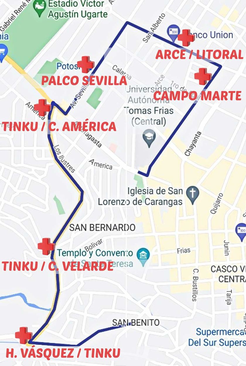 Seis puestos de salud están en el recorrido de Ch'utillos
