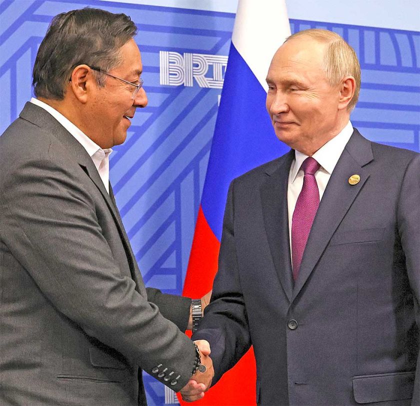 Arce se reúne con Putin y hablaron sobre el litio