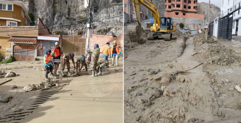 La Paz: Alcaldía acelera limpieza de mazamorra para encauzar las aguas del río Pasajahuira