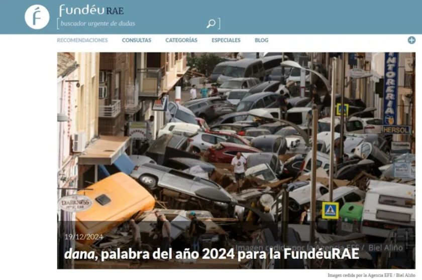 Palabra del año 2024 para la FundéuRAE: Dana