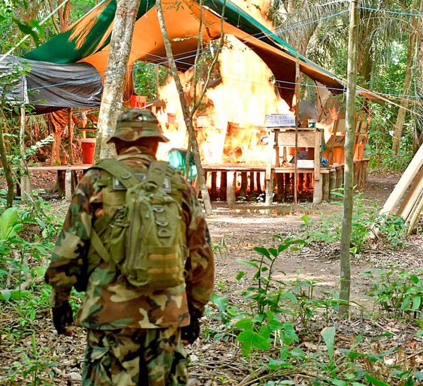 Antidrogas destruye  “megalaboratorio” en  la provincia Guarayos 
