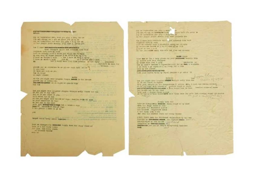 Subastan un borrador de una canción de Bob Dylan 