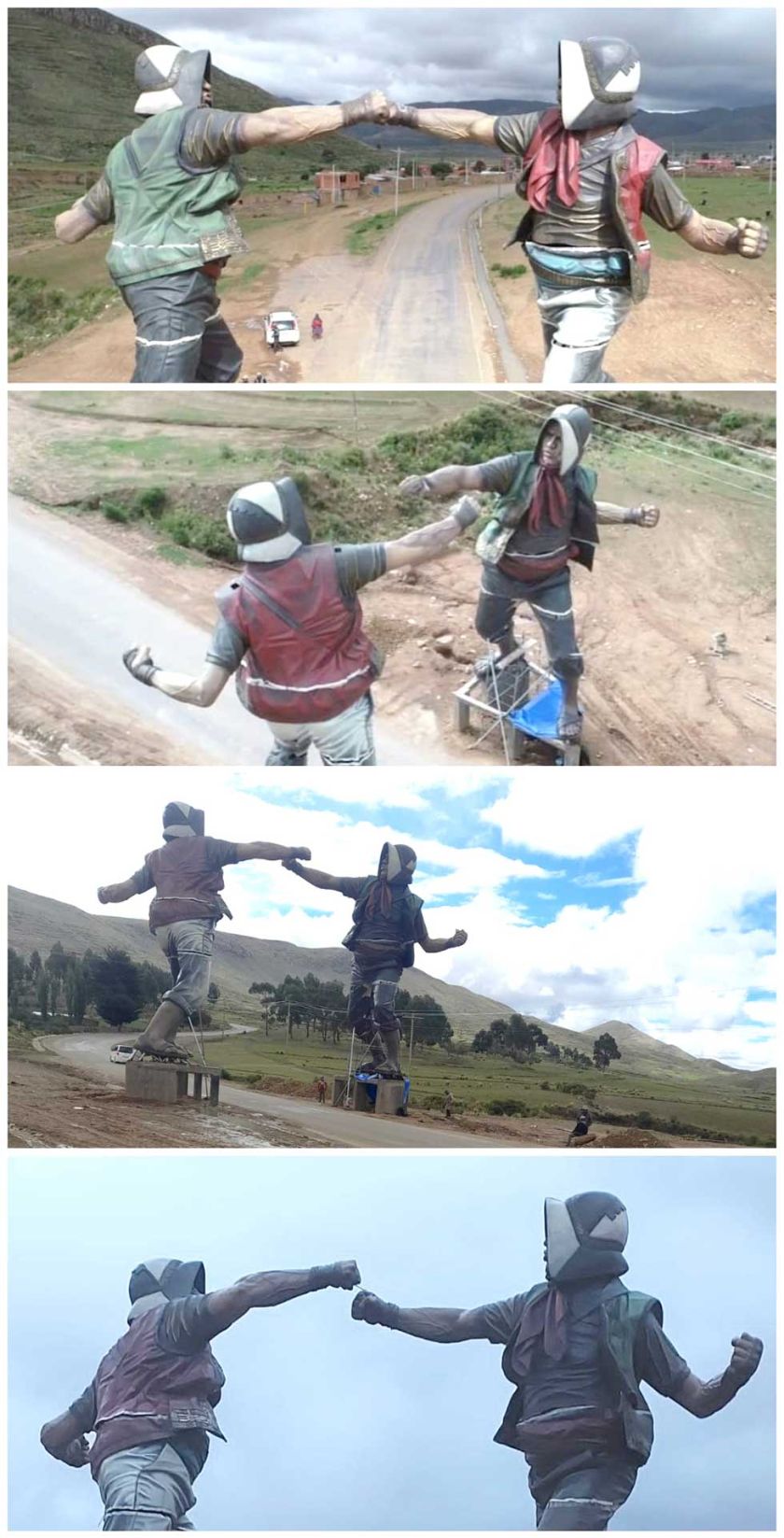 Alistan entrega de estatuas de tinkuy en Chayanta