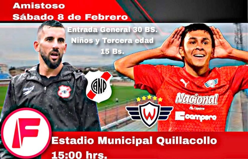 Nacional retará a Wilstermann en partido amistoso 