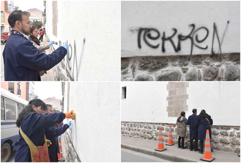 La Casa Nacional de Moneda denuncia un nuevo ataque de grafiti en uno de sus muros