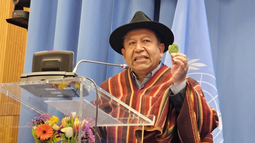Choquehuanca en la ONU: Defiende la hoja de coca y habla del fracaso de la guerra contra las drogas