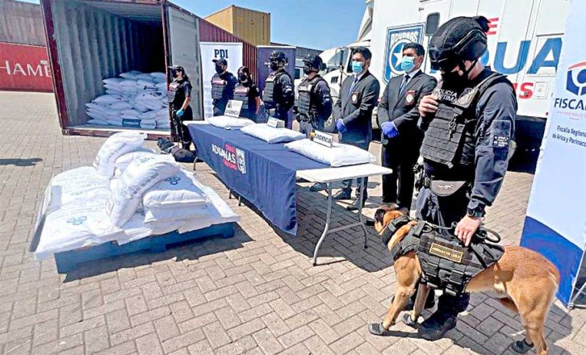 Decomisan 146 tn de precursores para fabricar droga: Chile 