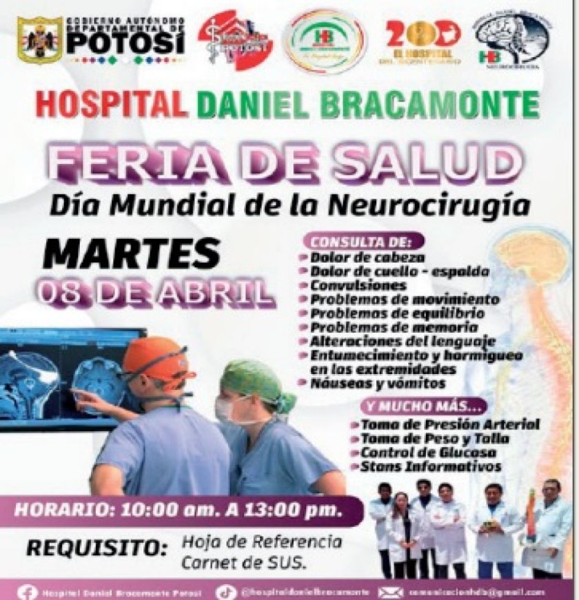 Feria de salud en área neurológica es hoy en el hospital Bracamonte