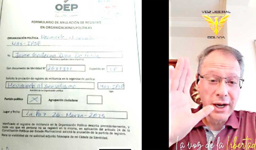 Dunn afirma que nunca se inscribió en el MAS