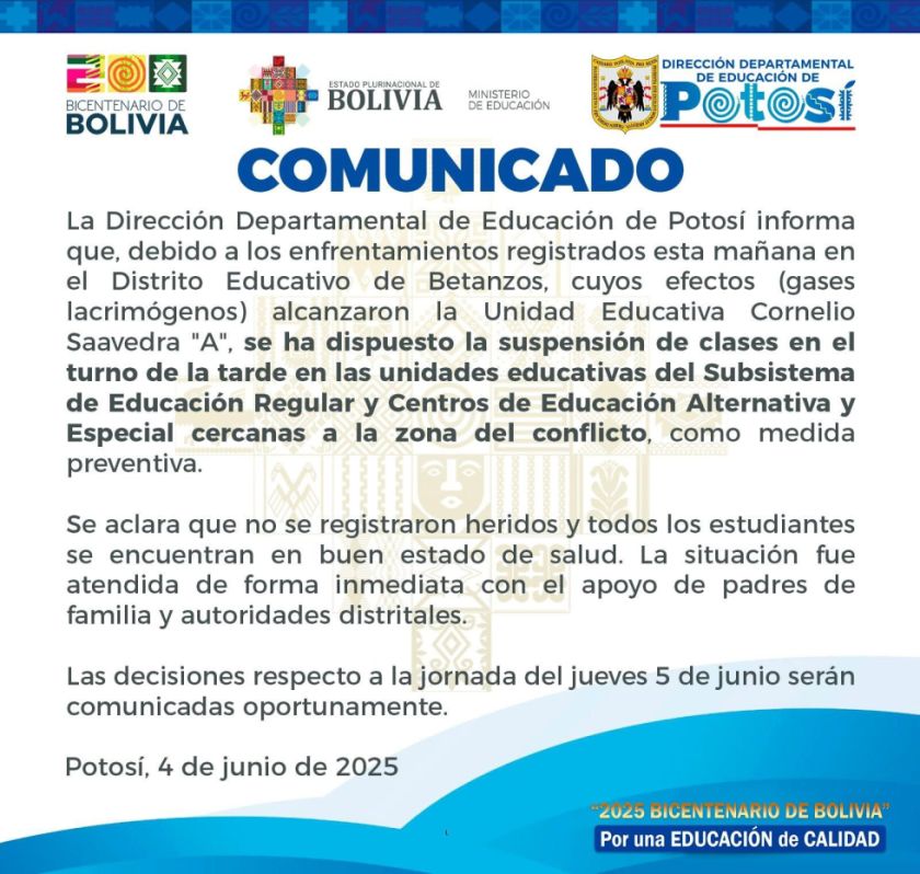 Suspenden clases en Betanzos por este miércoles por conflictos 