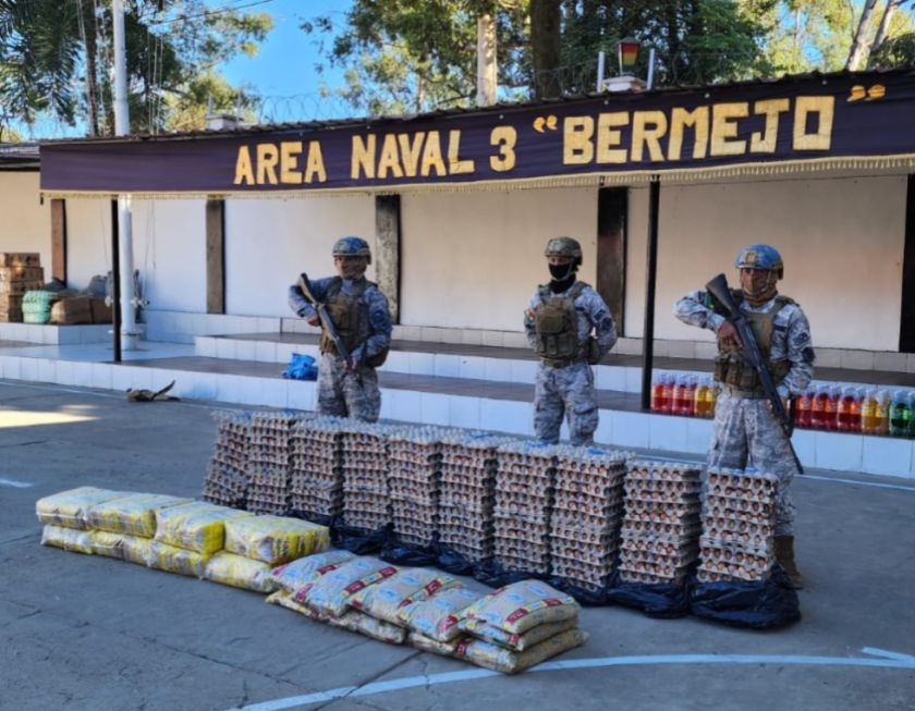 Armada decomisa mercancía de contrabando valuada en más de Bs 17.000 en Tarija y La Paz