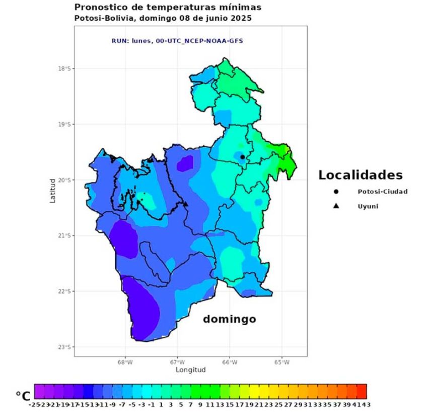 La temperatura descenderá a menos cinco grados bajo cero