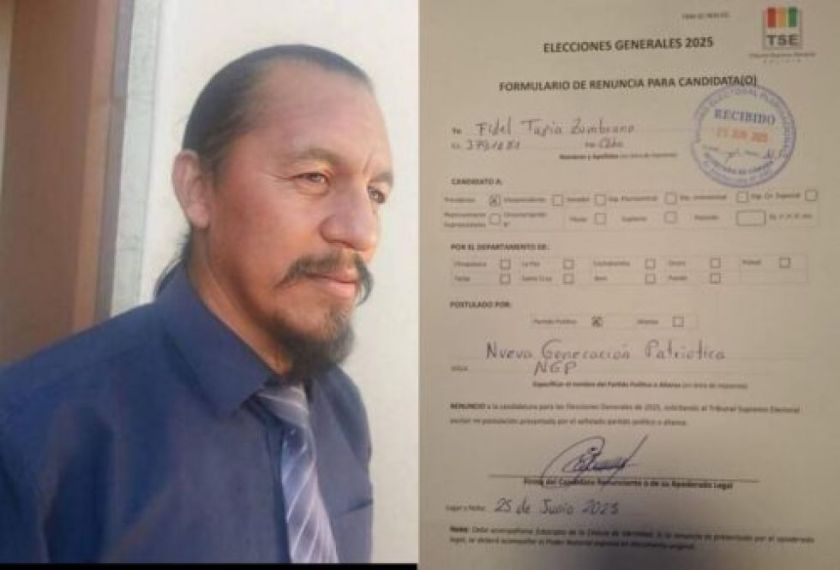 Fidel Tapia renuncia a su candidatura presidencial por Nueva Generación Patriótica
