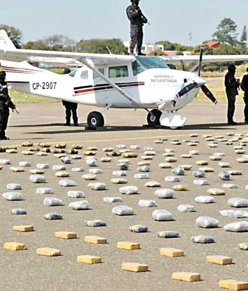 Felcn decomisa casi 2 tn  de droga en 6 operativos