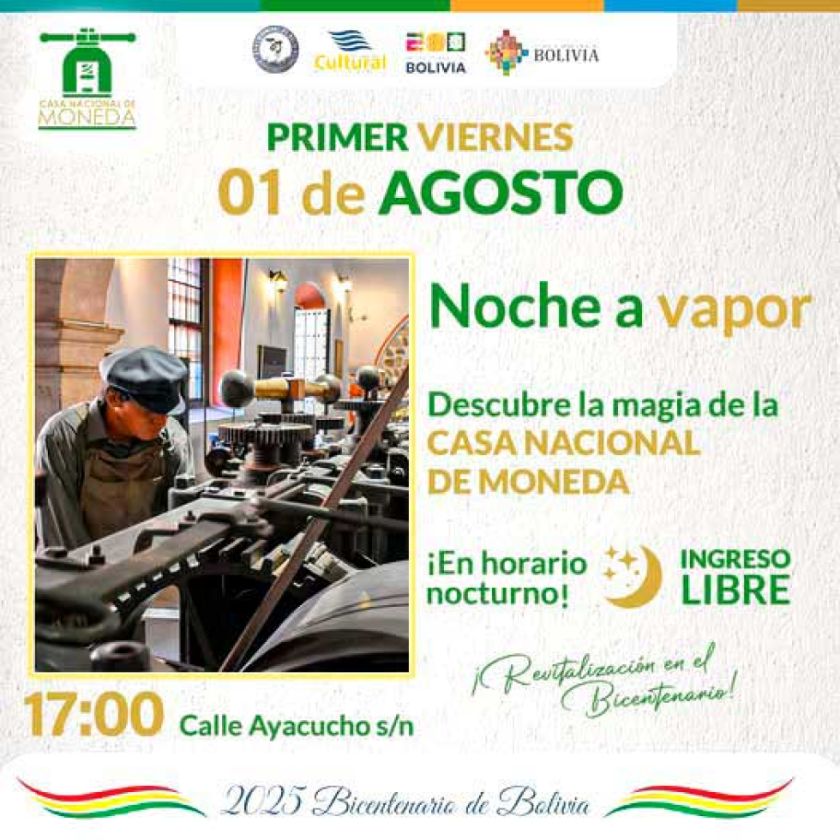 Casa de Moneda invita a su "Noche de Vapor", este viernes desde las 17:00