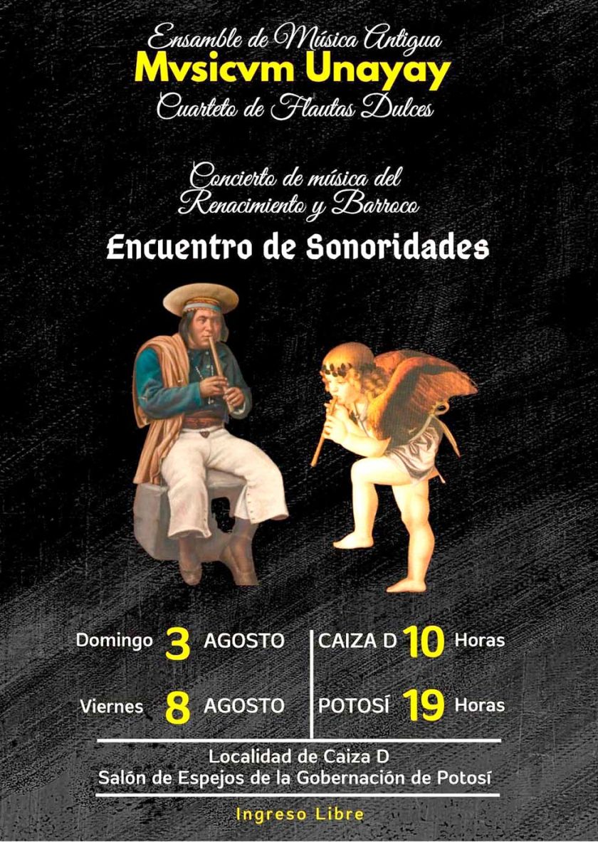 El Ensamble de Música  Antigua Musicvm Unayay se presenta en Caiza y Potosí