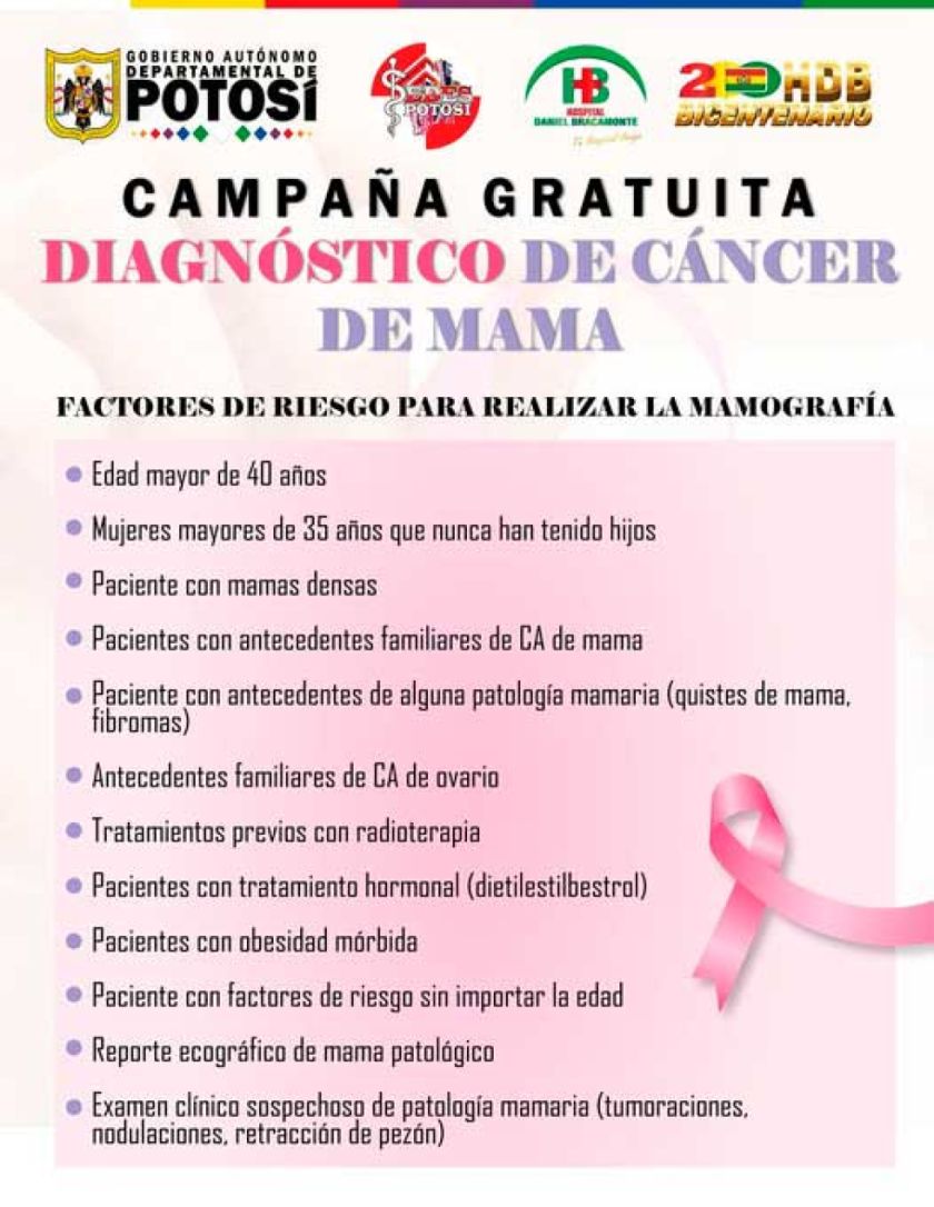 Realizan campaña para detectar de cáncer de mama en el Hospital Bracamonte