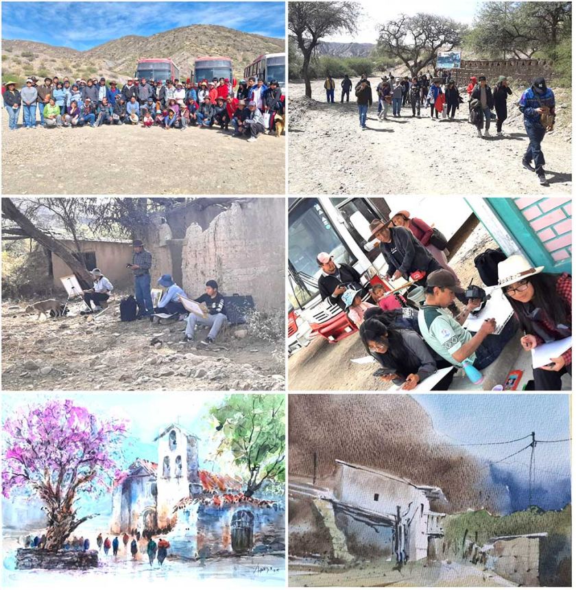 Artistas pintaron escenas en tierra de batalla patria