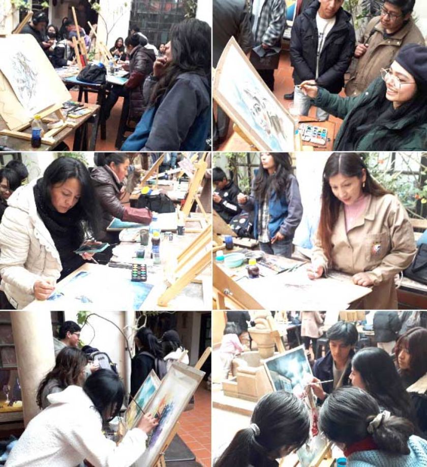Mujeres acuarelistas pintan en honor a Ricardo Pérez Alcalá