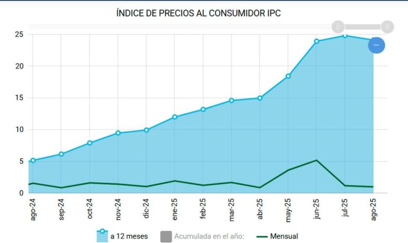 Inflación de agosto fue de 1,01% y el INE espera bajas de precios por la caída en la cotización del dólar