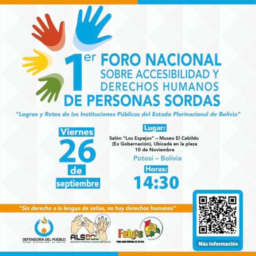 Invitan al foro sobre DDHH de personas sordas