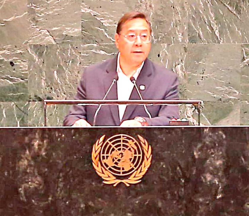 Arce cuestiona a la ONU y ve tambores de guerra